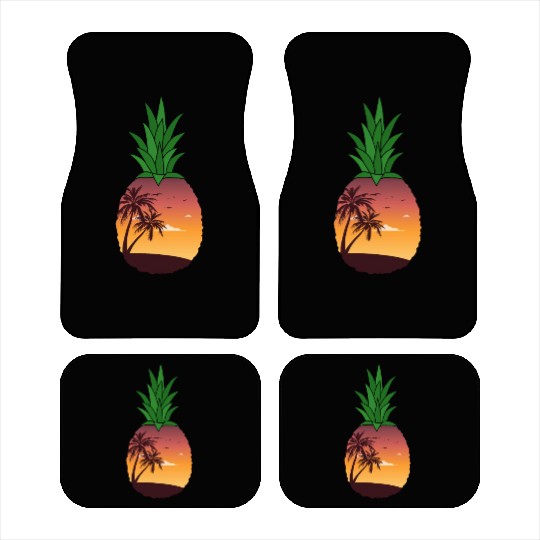 Pineapple Beach Sunset - Tropical Summer Car Mats