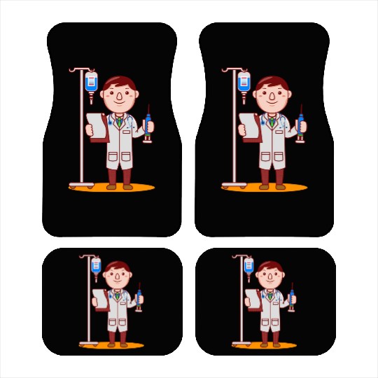 Cute Doctor Cartoon green Car Mats