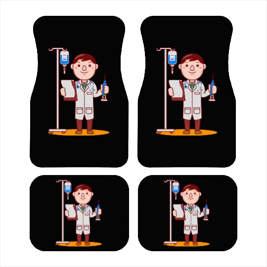 Cute Doctor Cartoon green Car Mats