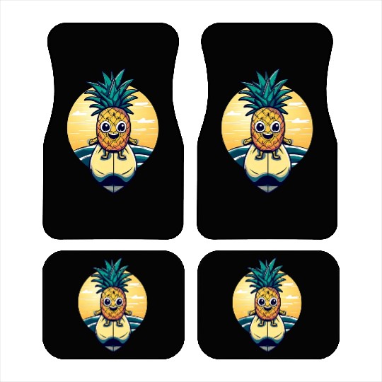 Kawaii pineapple on at sunset Car Mats