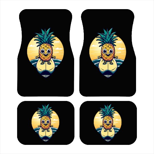 Kawaii pineapple on at sunset Car Mats