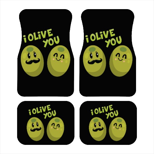 Green olives valentine olive you Car Mats