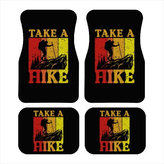 Take a Hike Wanderlust Hiker Hiking Mountains Car Mats
