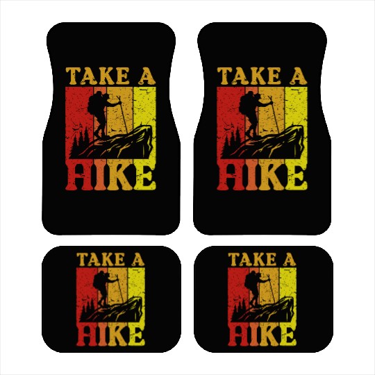 Take a Hike Wanderlust Hiker Hiking Mountains Car Mats