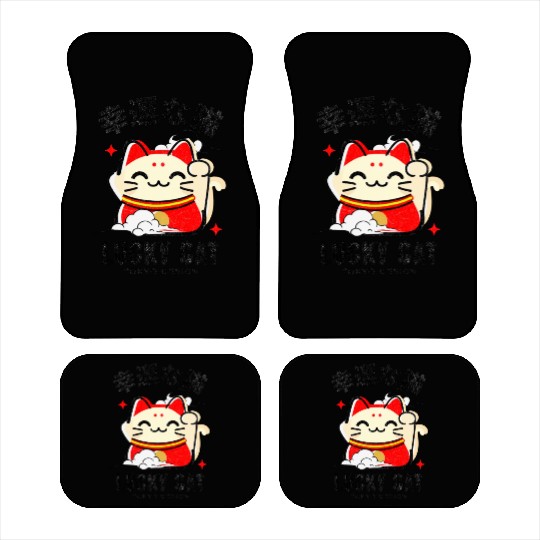 Lucky Cat Tokyo Desing Japanese Writing Car Mats