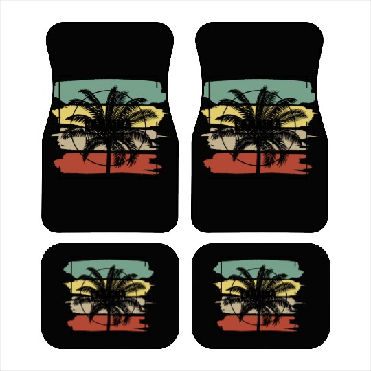 Lahaina Maui Hawaii Palm Tree Retro Artistic Car Mats