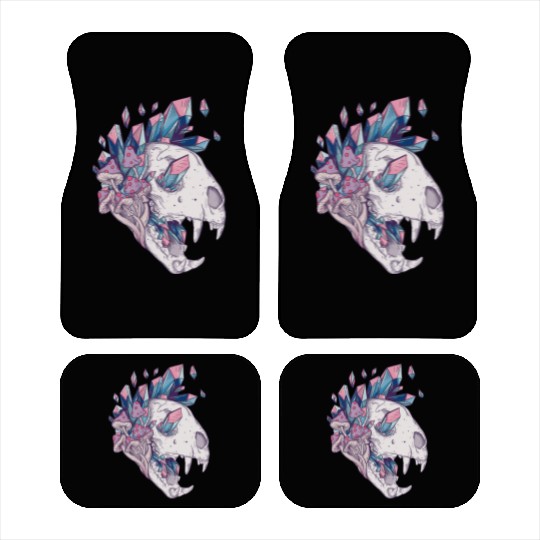 Crystal Cat Skull Car Mats