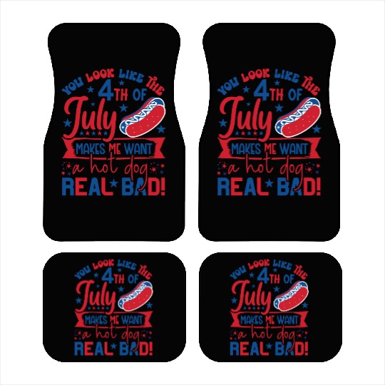 look like the 4th of july makes me want a hot dog Car Mats