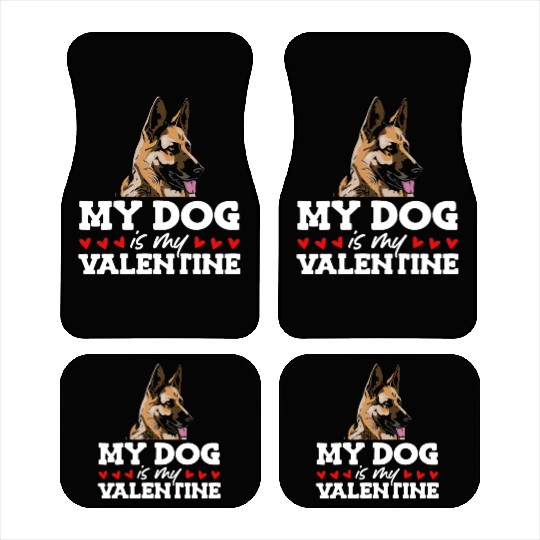 My Dog Is My Valentine Date Cute Doggy Car Mats