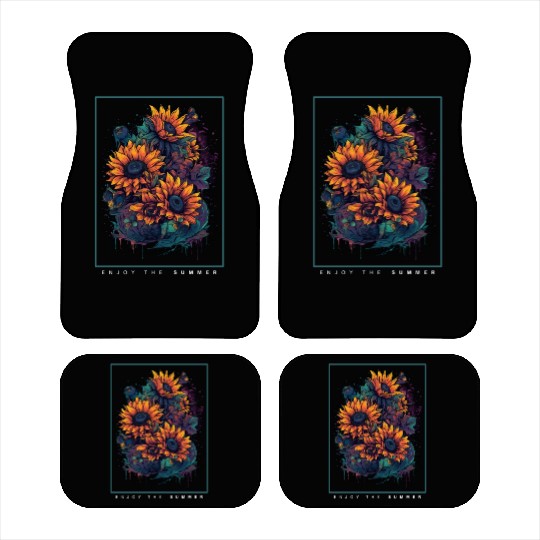 Psychedelic Sunflowers Garden Nature Lover Gift Car Mats