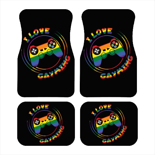 Gaming Gamer Gay LGBTQ Rainbow LGBT Pride Month Car Mats