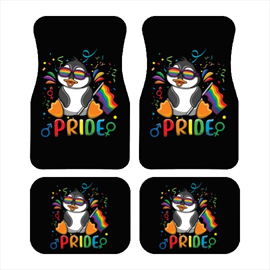 Love Penguin Gay LGBTQ Rainbow LGBT Pride Month Car Mats