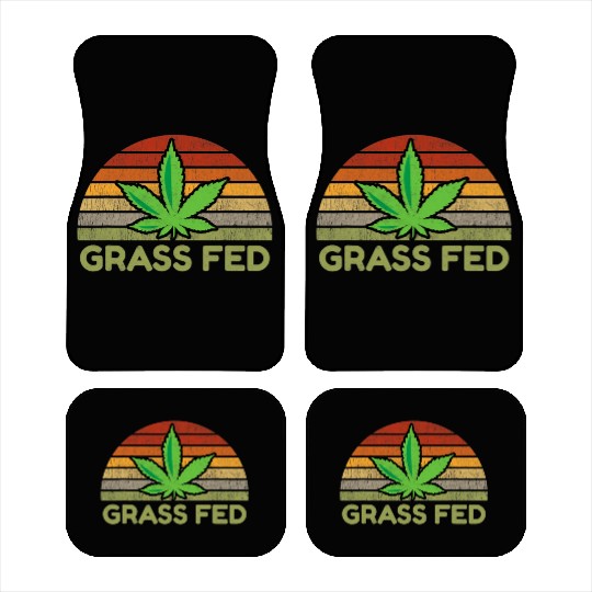 Grass Fed Hemp Farmer Weed Cannabis Marijuana Car Mats