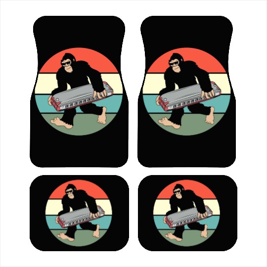 Harmonica Carrying Cool Bigfoot Car Mats