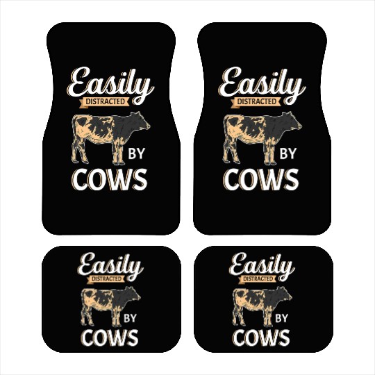 Funny Easily Distracted By Cows Cattle Farmer Copy Car Mats