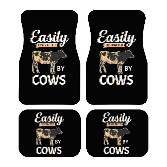 Funny Easily Distracted By Cows Cattle Farmer Copy Car Mats