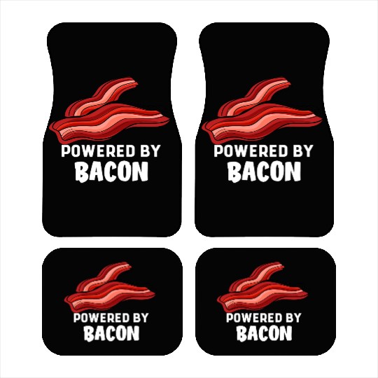 Funny Saying Powered By Bacon Pig Farmer Humorous Car Mats