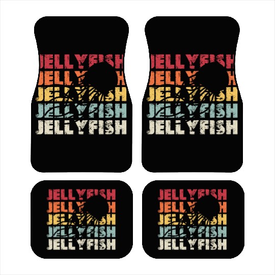 Retro Jellyfish Silhouette Men Women Ocean Lover Car Mats