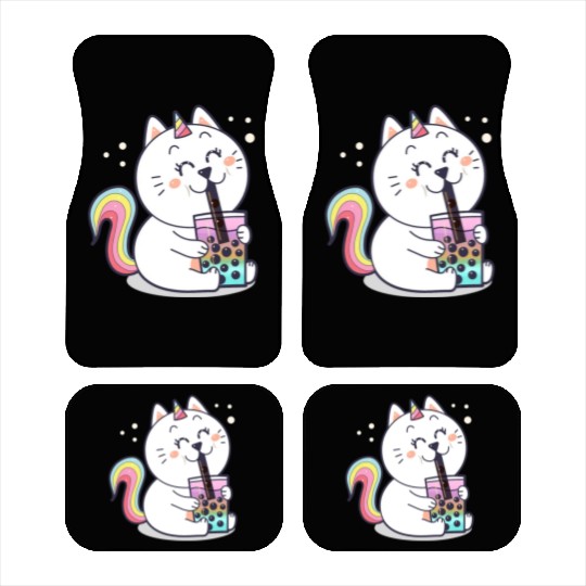 Bubble Tea Cute Kawaii Unicorn Cat Japanese Car Mats