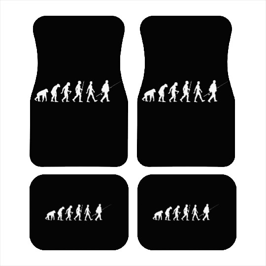 Funny Fishing Evolution Fisherman Car Mats
