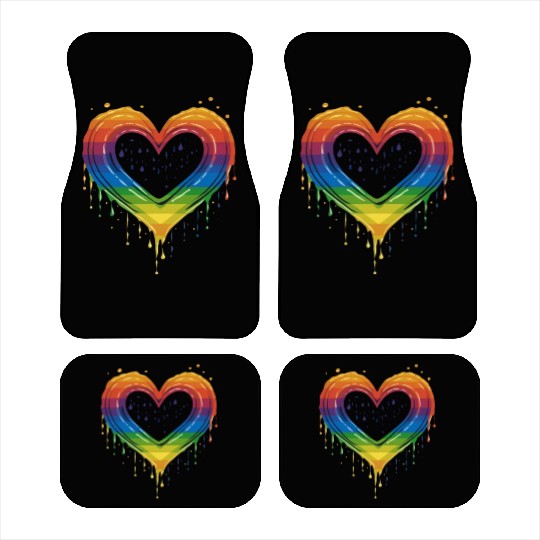 Celebrate Diversity: LGBT Rainbow Heart for Car Mats