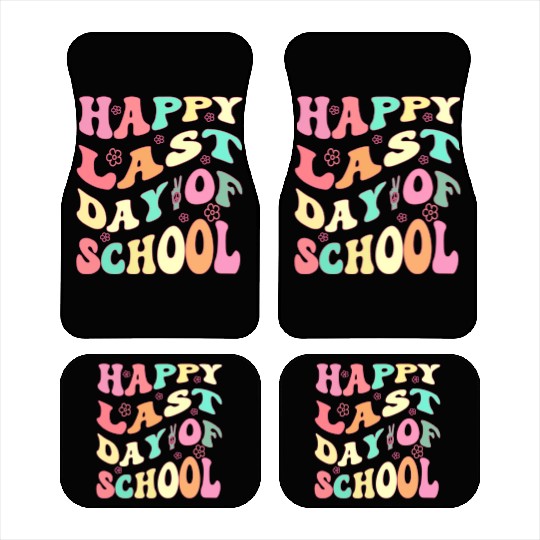 Groovy Happy Last Day of School Teacher Student Car Mats