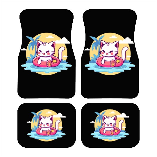 Beachside Kitty - Cat Vacation Car Mats