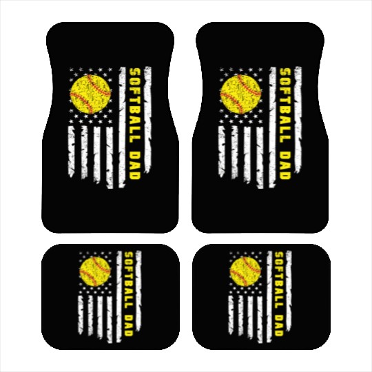 Softball Dad fathers day Car Mats