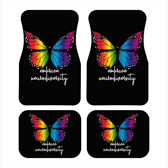 Embrace Neurodiversity Butterfly Autism Awareness Car Mats