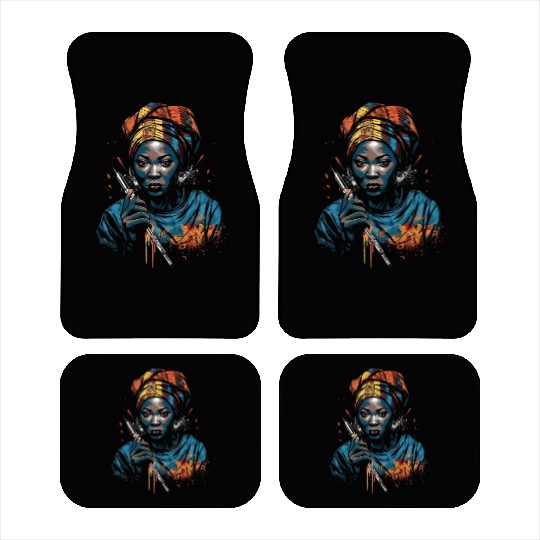 African American Nurse Afro Woman Syringe Nursing Car Mats