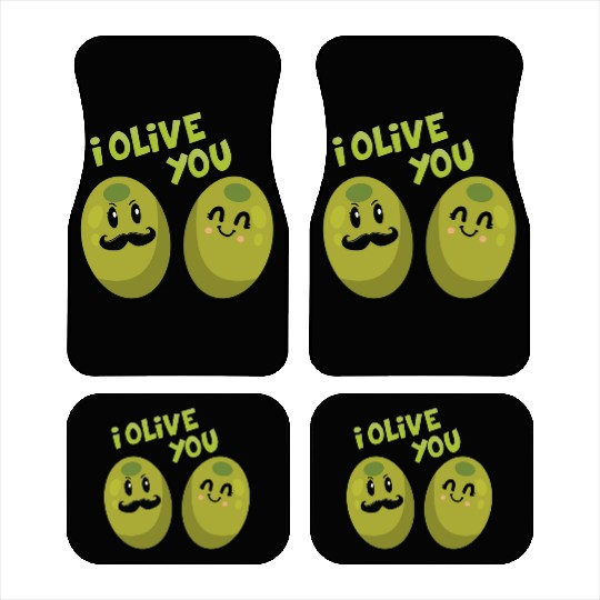 Green Olives Valentine Olive You Car Mats