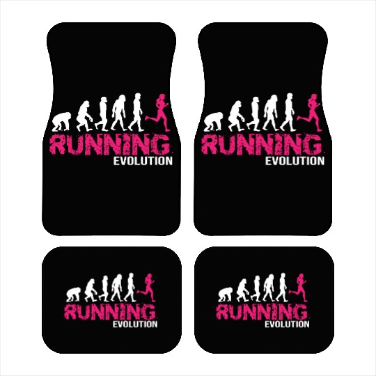 Evolution Of Running Girls Runners Gift Car Mats