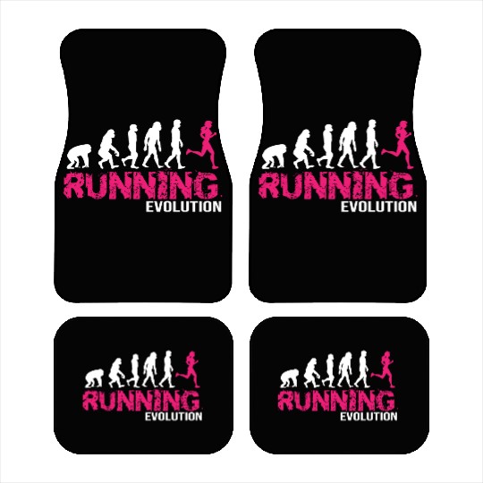 Evolution Of Running Girls Runners Gift Car Mats