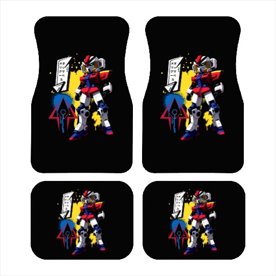 Chibi Mecha: A Cute Cyberpunk Design 10 Car Mats