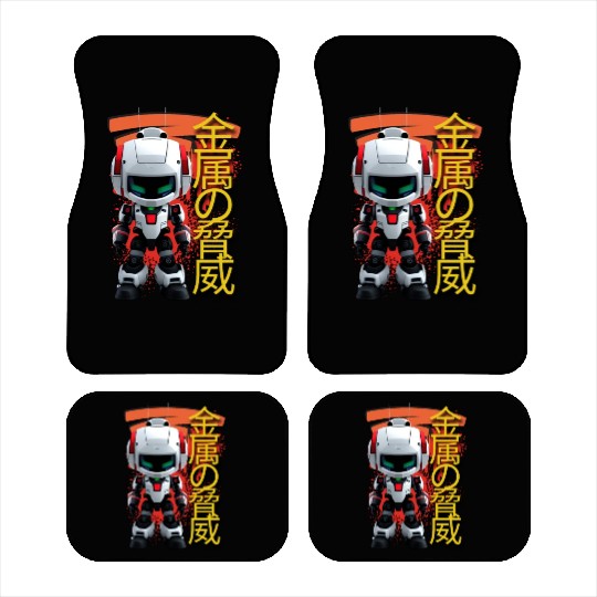 Chibi Mecha: A Cute Cyberpunk Design 7 Car Mats