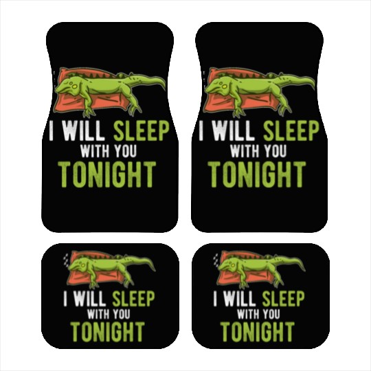 Sleep Tonight Lazy Pet Reptile Lizard Funny Iguana Car Mats