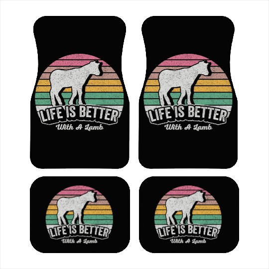 Funny Lamb Vintage Retro Life Is Better With Car Mats