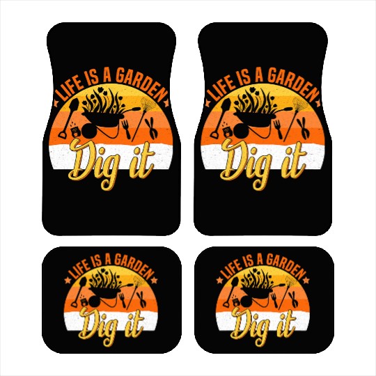 Life is a Garden Dig it Succulent Gardening Grass Car Mats