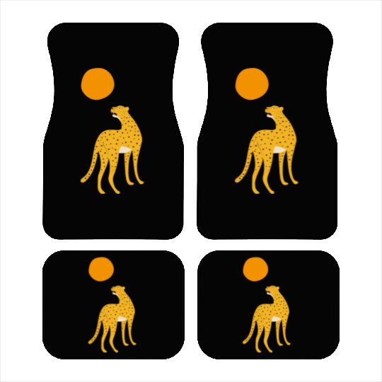 Roaring Leopard And Sun Car Mats