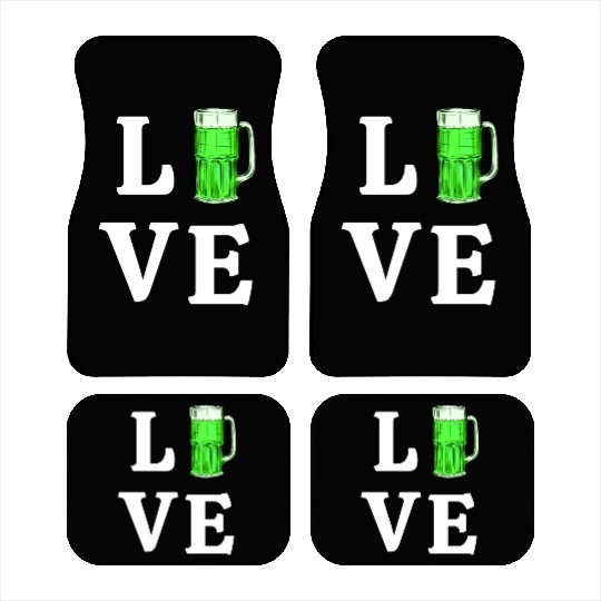 Love Green Beer Car Mats