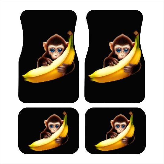 Monkey hide and seek banana Car Mats