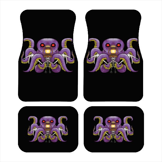 Scary sea monster and spooky bat Car Mats