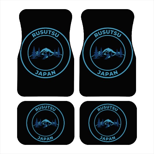 Retro Cool Skiing Rusutsu Japan Vacation Souvenir Car Mats