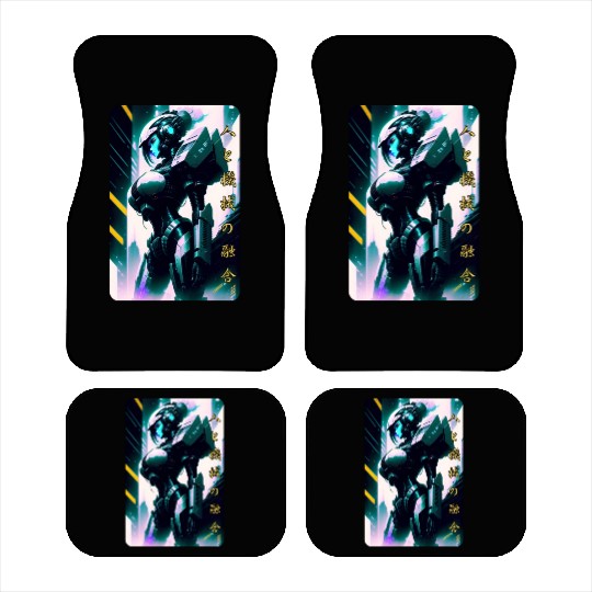 Neon Nights: A Cyberpunk Design 7 Car Mats