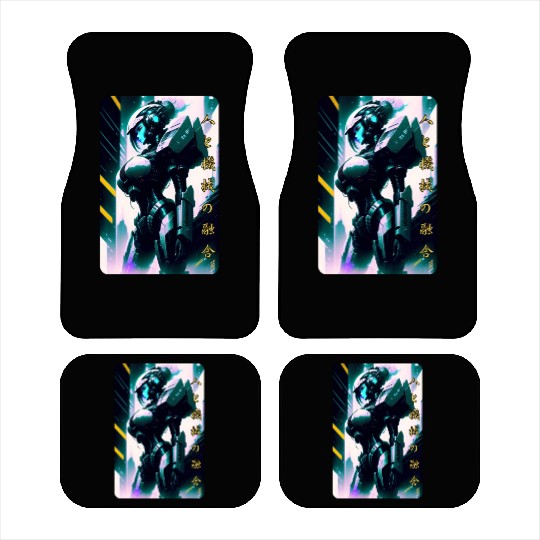 Neon Nights: A Cyberpunk Design 7 Car Mats