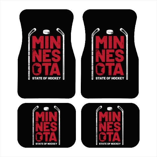 Minnesota State Of Hockey Mn State Map Car Mats