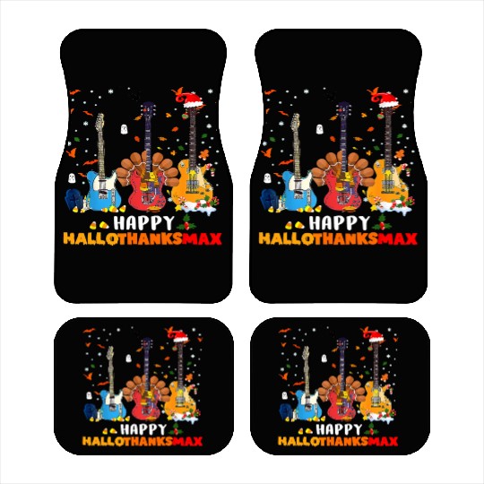 Guitar Happy Hallothanksmas Halloween Thanksgiving Car Mats