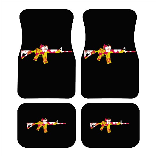 Tropical Gun Lover Firearm Beach Hawaiian Car Mats