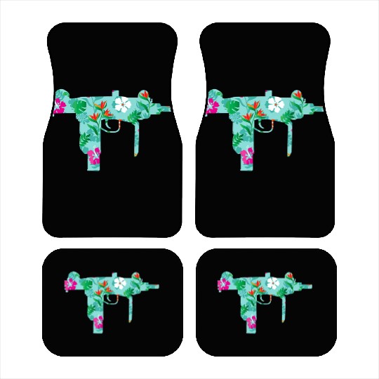Tropical Gun Lover Firearm Beach Hawaiian Car Mats