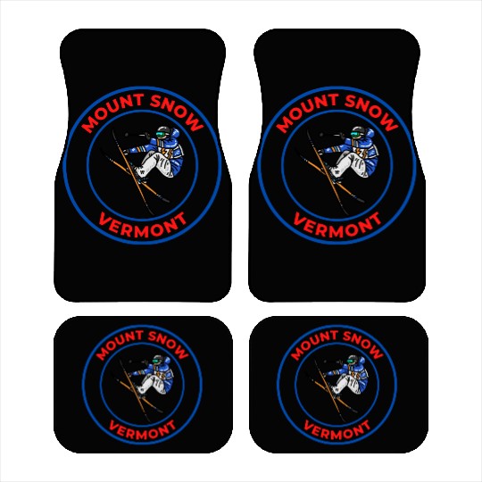 Retro Cool Skiing Mount Snow Vermont Souvenir Car Mats